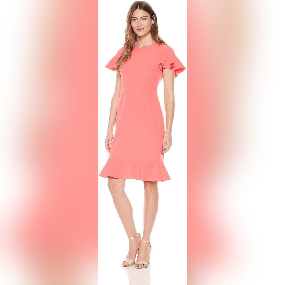 Salmon evening dress